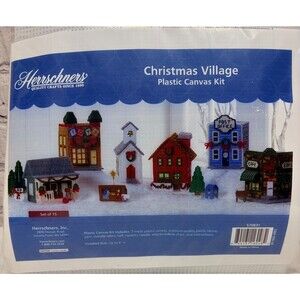 Herrschners Christmas village plastic canvas kit 570831